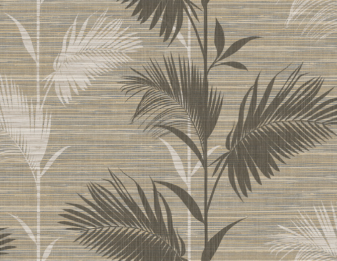 Away Brown Palm Wallpaper by Kenneth James Designer Palm Springs Covers about 60.8 square feet 27-in by 27-ft long roll Unpasted 21 - Swanky Fabrics -