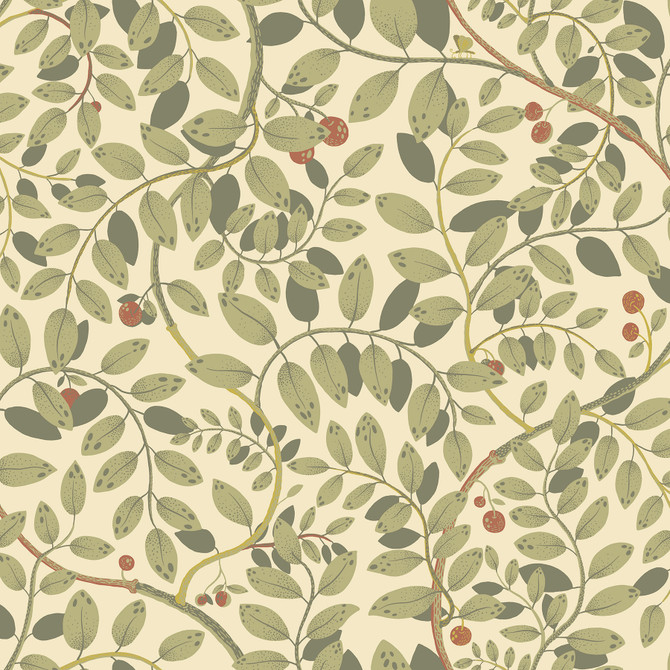 Kirke Green Leafy Vines Wallpaper by A-Street Prints Designer Lina Covers about 57.5 square feet 20.9-in by 33-ft long roll Unpasted 20.9 - Swanky Fabrics -