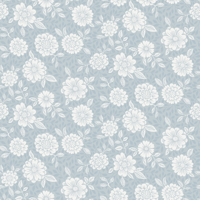 Lizette Light Blue Charming Floral Wallpaper by A-Street Prints Designer Ingrid Covers about 57.5 square feet 20.9-in by 33-ft long roll Unpasted 10.4 - Swanky Fabrics -