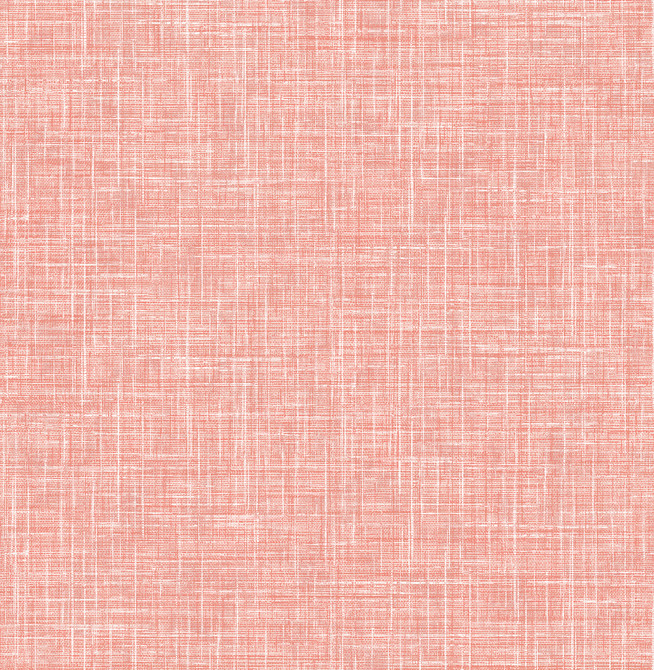 Emerson Coral Faux Linen Wallpaper by A-Street Prints Designer Happy Covers about 56.4 square feet 20.5-in by 33-ft long roll Unpasted 0 - Swanky Fabrics -