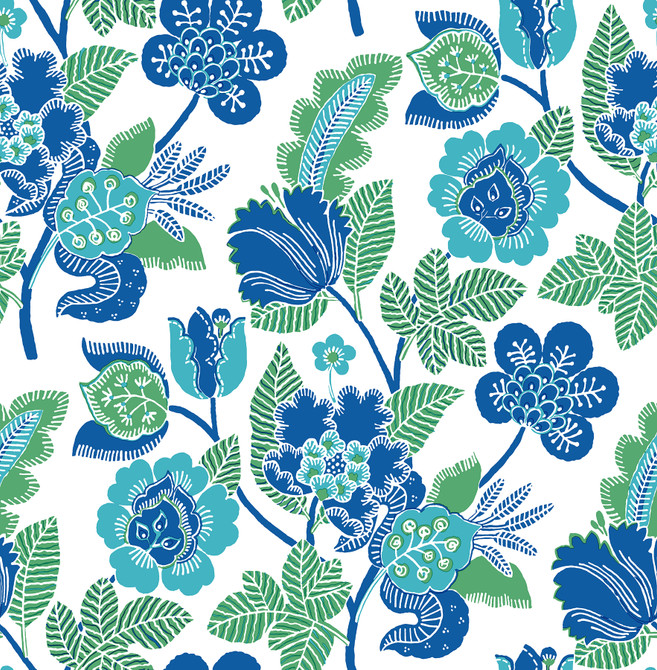 Jana Green Jacobean Wallpaper by A-Street Prints Designer Happy Covers about 56.4 square feet 20.5-in by 33-ft long roll Unpasted 20.9 - Swanky Fabrics -
