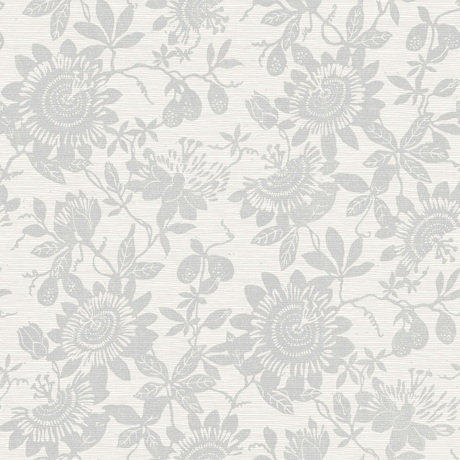 Helen Light Grey Floral Trail Wallpaper by A-Street Prints Designer Georgia Covers about 56.4 square feet 20.5-in by 33-ft long roll Unpasted 20.9 - Swanky Fabrics -
