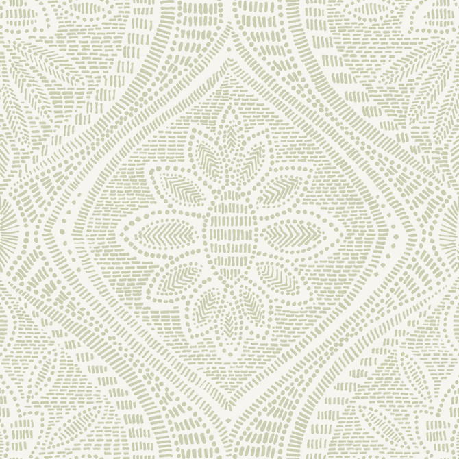 Scout Moss Floral Ogee Wallpaper by A-Street Prints Designer Georgia Covers about 56.4 square feet 20.5-in by 33-ft long roll Unpasted 10.4 - Swanky Fabrics -