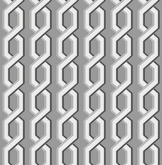 Twist Black Geometric Wallpaper by Brewster Designer For Your Bath III Covers about 56.4 square feet 20.5-in by 33-ft long roll Unpasted 3.5 - Swanky Fabrics -