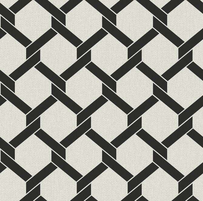 Payton Black Hexagon Trellis Wallpaper by A-Street Prints Designer Dimensions Covers about 60.8 square feet 27-in by 27-ft long roll Unpasted 25.2 - Swanky Fabrics -