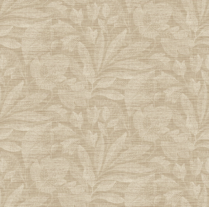 Lei Wheat Etched Leaves Wallpaper by A-Street Prints Designer Dimensions Covers about 60.8 square feet 27-in by 27-ft long roll Unpasted 27 - Swanky Fabrics -