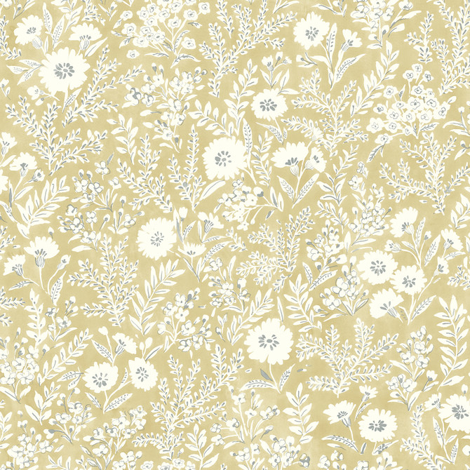 Agathon Wheat Floral Wallpaper by Chesapeake Designer Delphine Covers about 56.4 square feet 20.5-in by 33-ft long roll Prepasted 20.5 - Swanky Fabrics - Agathon Wheat Floral Wallpaper by Chesapeake Designer Delphine Covers about 56.4 square feet 20.5-in by 33-ft long roll Prepasted 20.5 - Swanky Fabrics -