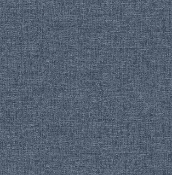 Glen Dark Blue Linen Wallpaper by Brewster Designer Archive Collection Covers about 56.4 square feet 20.5-in by 33-ft long roll Unpasted 0 - Swanky Fabrics -