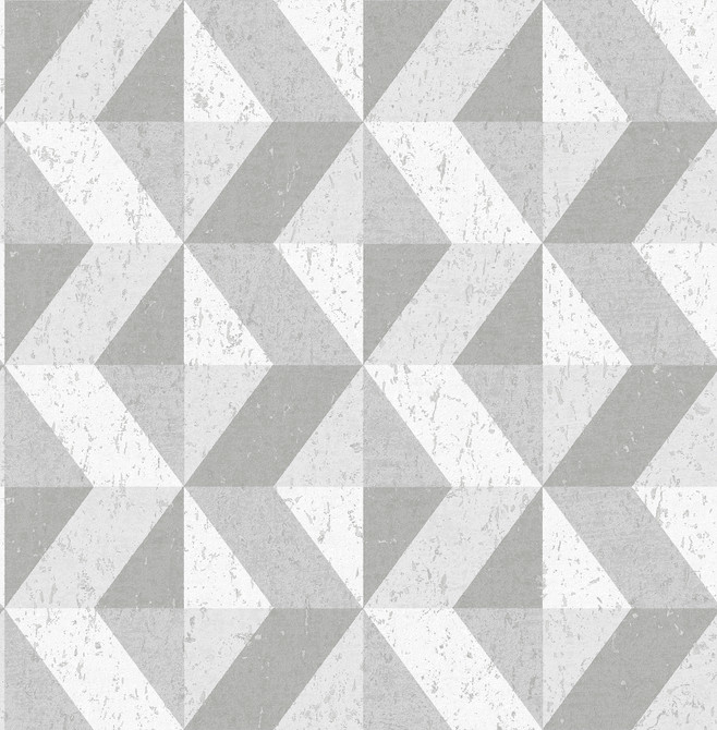 Cerium Grey Concrete Geometric Wallpaper by Decorline Designer Architecture Covers about 56.4 square feet 20.5-in by 33-ft long roll Unpasted 20.9 - Swanky Fabrics -