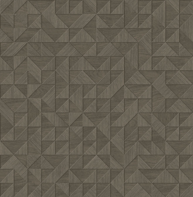 Gallerie Dark Grey Triangle Geometric Wallpaper by Decorline Designer Architecture Covers about 56.4 square feet 20.5-in by 33-ft long roll Unpasted 20.9 - Swanky Fabrics -