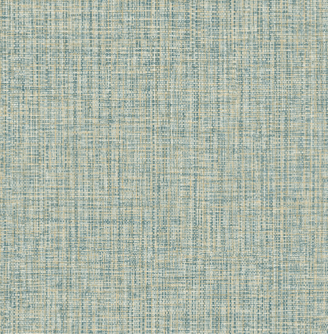 Rattan Teal Woven Wallpaper by A-Street Prints Designer Alchemy Covers about 56.4 square feet 20.5-in by 33-ft long roll Unpasted 20.9 - Swanky Fabrics -