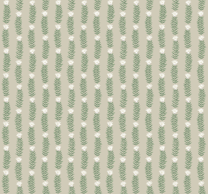 Eden Beige & Green Wallpaper by Rifle Paper Co. Designer Rifle Paper Co. Second Edition Covers about 60.8 square feet 27-in by 27-ft long roll Unpasted 25.25 - Swanky Fabrics -