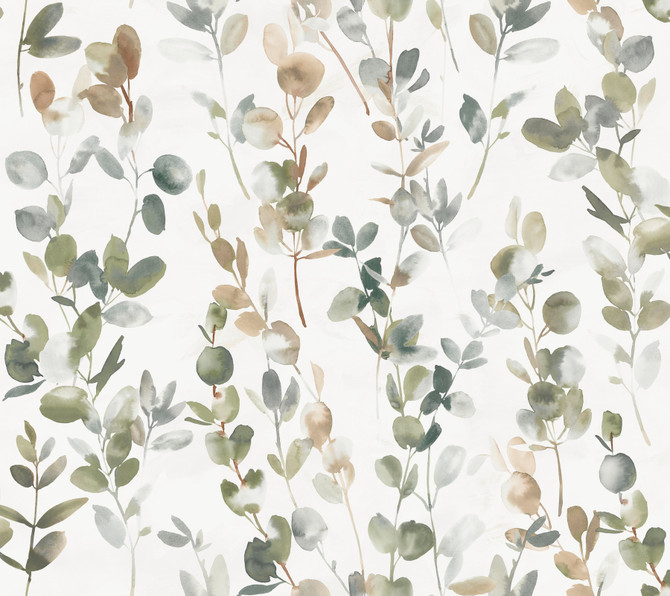 Joyful Eucalpytus Green Wallpaper by Candice Olson Designer Candice Olson Modern Nature 2nd Edition Covers about 60.8 square feet 27-in by 27-ft long roll Unpasted 24 - Swanky Fabrics -