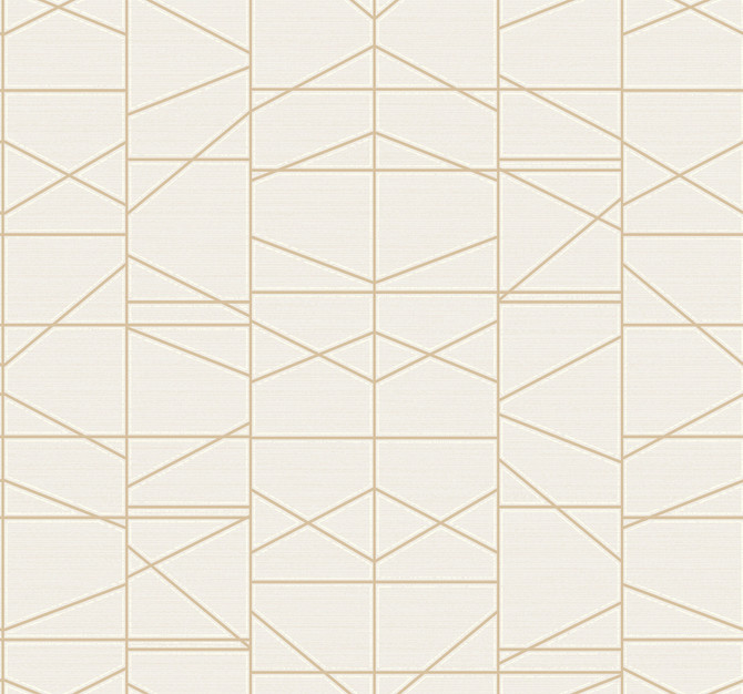 Modern Perspective Gold Wallpaper by York Wallcoverings Designer Geometric Resource Library Covers about 60.8 square feet 27-in by 27-ft long roll Prepasted 25.25 - Swanky Fabrics -