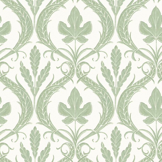 Adirondack Damask Green & White Wallpaper by York Wallcoverings Designer Damask Resource Library Covers about 56.4 square feet 20.5-in by 33-ft long roll Prepasted 20.5 - Swanky Fabrics - Adirondack Damask Green & White Wallpaper by York Wallcoverings Designer Damask Resource Library Covers about 56.4 square feet 20.5-in by 33-ft long roll Prepasted 20.5 - Swanky Fabrics -