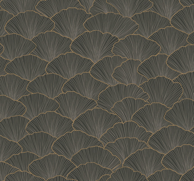 Luminous Gingko Grey Wallpaper by Candice Olson Designer Candice Olson Modern Artisan II Covers about 60.8 square feet 27-in by 27-ft long roll Unpasted 25.25 - Swanky Fabrics -