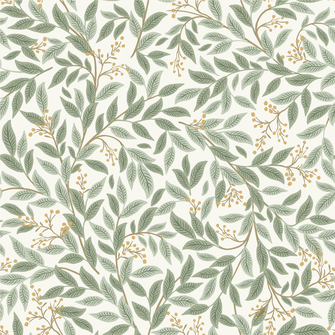 Willowberry Sage Wallpaper by Rifle Paper Co. Designer Rifle Paper Co. 3rd Edition Covers about 56.4 square feet 20.5-in by 33-ft long roll Unpasted 20.5 - Swanky Fabrics -