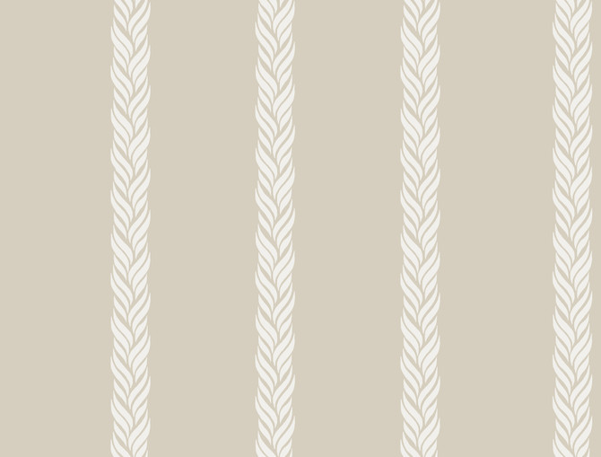 Braided Stripe Beige Wallpaper by Ronald Redding Designer Classics Covers about 60.8 square feet 27-in by 27-ft long roll Unpasted 20.5 - Swanky Fabrics -