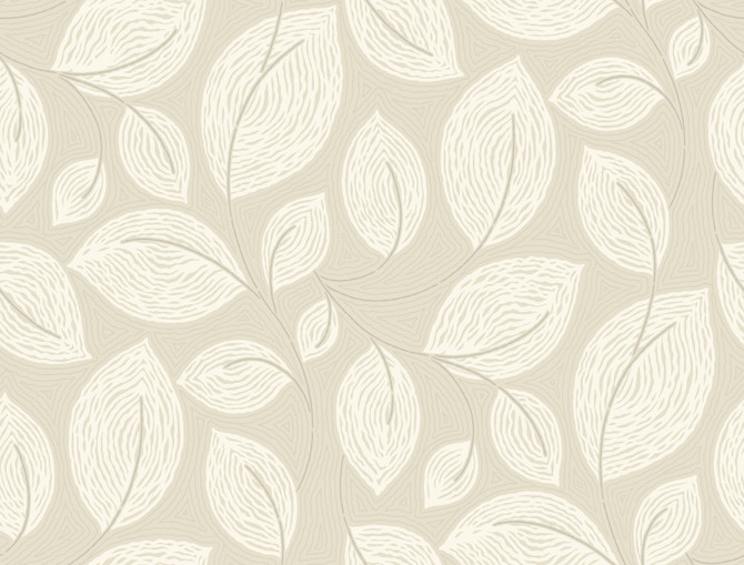 Contoured Leaves Sand Wallpaper by Candice Olson Designer Candice Olson Casual Elegance Covers about 60.8 square feet 27-in by 27-ft long roll Unpasted 25.25 - Swanky Fabrics -