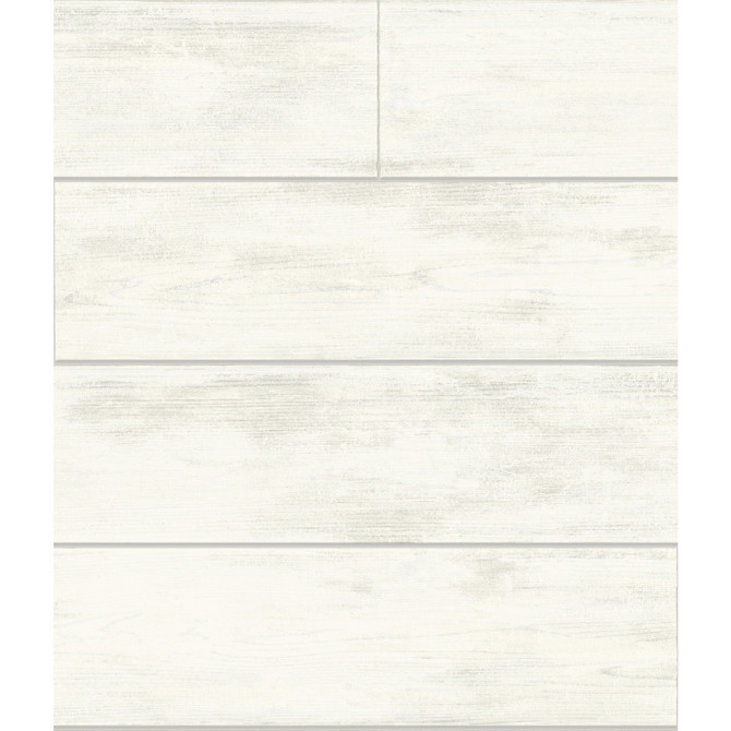 Shiplap White & Grey Wallpaper by Magnolia Home Designer Magnolia Home Covers about 56.4 square feet 20.5-in by 33-ft long roll Prepasted 24 - Swanky Fabrics -