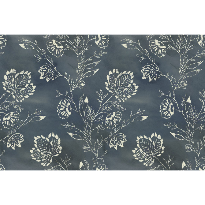 Barbier Blue Wallpaper by Lemieux et Cie Designer Lemieux et Cie Covers about 60.8 square feet 27-in by 27-ft long roll Unpasted 18 - Swanky Fabrics -