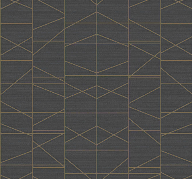Modern Perspective Gold Wallpaper by Inspired by Color Designer Black & White, III Covers about 60.8 square feet 27-in by 27-ft long roll Prepasted 25.25 - Swanky Fabrics -