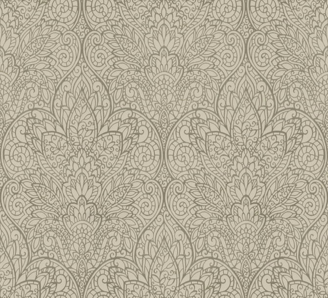 Paradise Brown Metallic Wallpaper by Candice Olson Designer Candice Olson Decadence Covers about 57.2 square feet 20.8-in by 33-ft long roll Unpasted 25.25 - Swanky Fabrics -