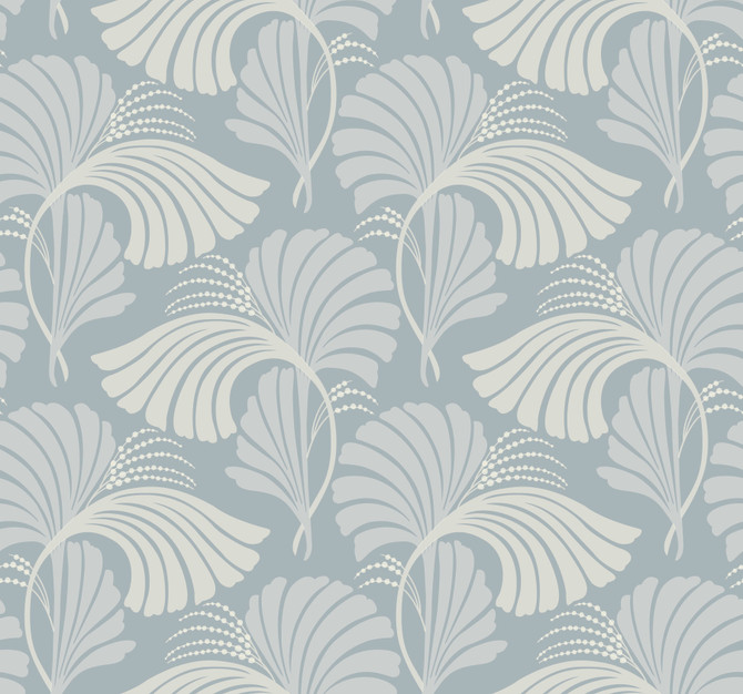 Dancing Leaves Light Blue Wallpaper by Candice Olson Designer Candice Olson After 8 Covers about 60.8 square feet 27-in by 27-ft long roll Unpasted 25.25 - Swanky Fabrics -