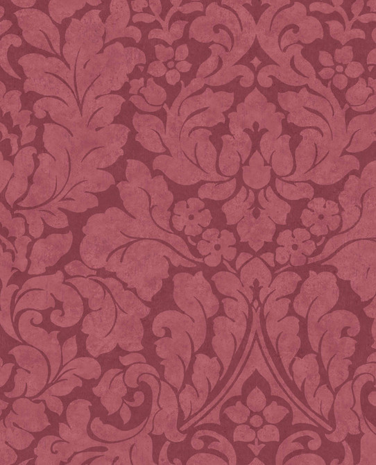 Arvid Maroon Damask Wallpaper by Eijffinger Designer Eijffinger Web Only Covers about 73.7 square feet 26.8-in by 33-ft long roll Unpasted 25.2 - Swanky Fabrics -