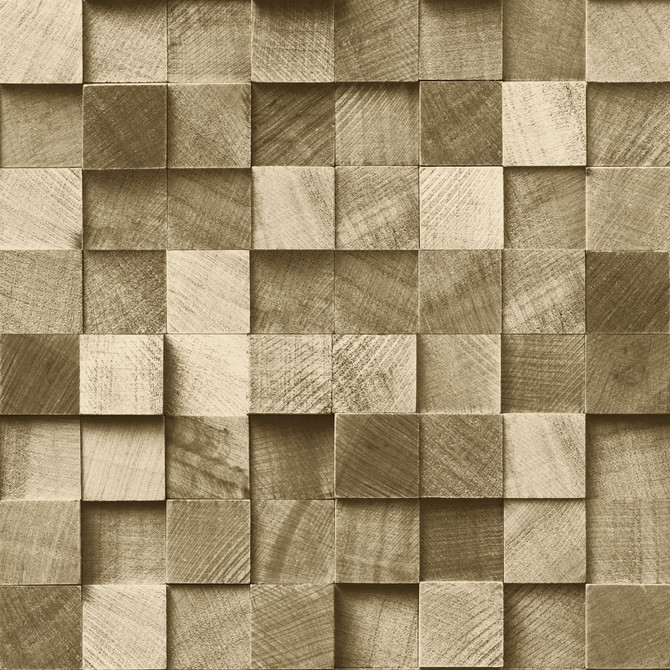 Tevye Gold Wood Geometric Wallpaper by ESTA Home Designer Design Department Covers about 56.4 square feet 20.5-in by 33-ft long roll Unpasted 20.9 - Swanky Fabrics -