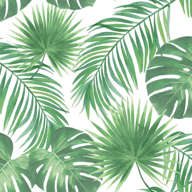 Patti Light Green Leaves Wallpaper by ESTA Home Designer Design Department Covers about 56.4 square feet 20.5-in by 33-ft long roll Unpasted 20.9 - Swanky Fabrics -