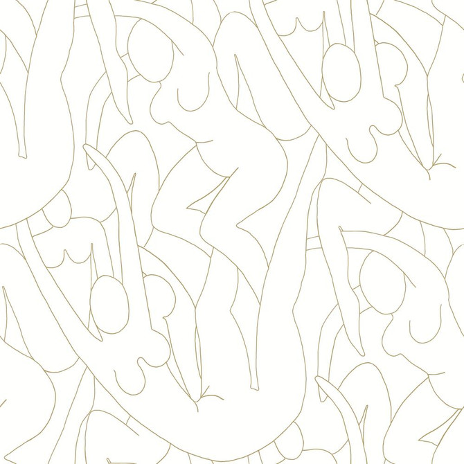 Head over Heels Gold Metallic Peel & Stick Wallpaper by York Wallcoverings Designer York Premium Peel + Stick Risky Business Vol. III Covers about 34.2 square feet 20.5-in by 20-ft long roll Peel & Stick 20.5 - Swanky Fabrics -