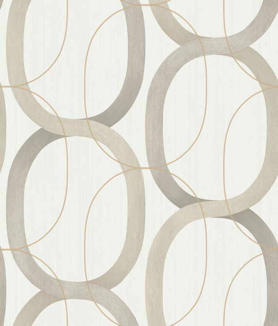Interlock Light Taupe Peel & Stick Wallpaper by Candice Olson Designer Simply Candice Covers about 34.2 square feet 20.5-in by 20-ft long roll Peel & Stick 24 - Swanky Fabrics -
