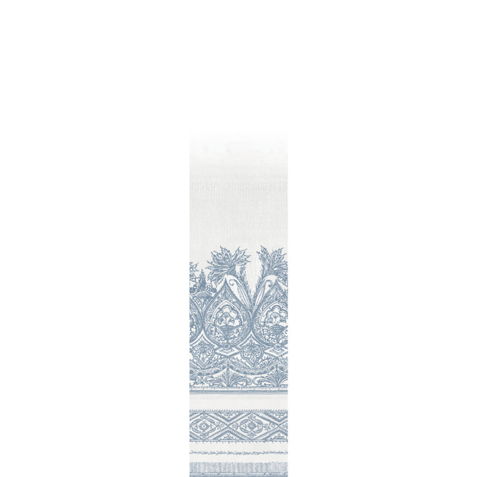Henna Blue Wall Mural by Antonina Vella Designer Antonina Vella Boho Luxe Covers 1 panel - measures 2-ft 1-in wide by 10-ft 2-in tall when assembled 27-in by 10.2-ft long roll Unpasted 0 - Swanky Fabrics -