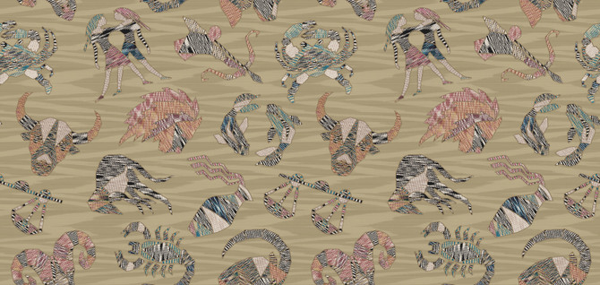 Constellations Gold Wallpaper by Missoni Designer Missoni 4 Covers about 108.1 square feet 39.3-in by 33-ft long roll Unpasted 37.4 - Swanky Fabrics -