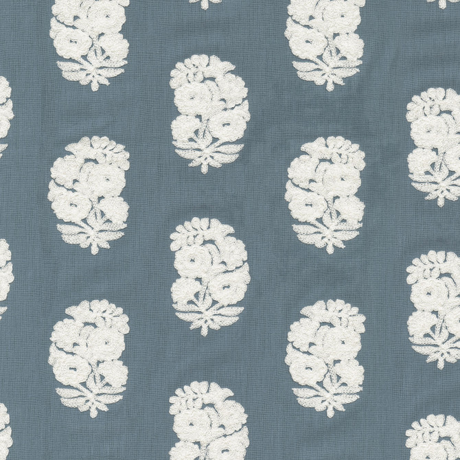 Bodhi Emb Cornflower by PK Lifestyles Designer Fabric - Base: 52% polyester, 48% cotton EMB: 50% cotton, 50% rayon India 29000 Horizontal: 6.75 and Vertical: 4.75 54 - Swanky Fabrics -