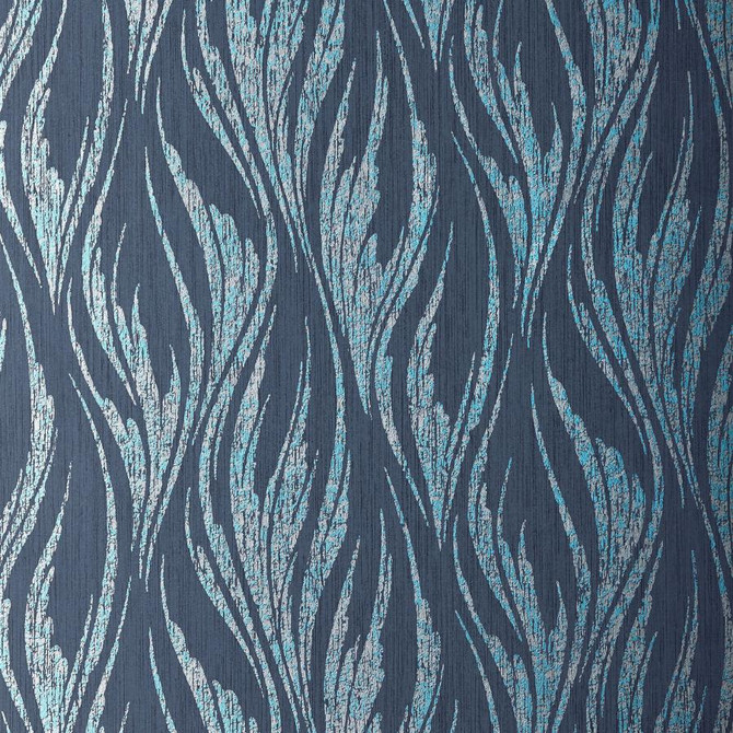 Ripple (Wp) # 03 Blue Dusk by 1838 Wallcoverings Designer Wallpaper Willow STRAIGHT PASTE THE WALL UNITED KINGDOM V-12.75" 20.5"X11YD - Swanky Fabrics -