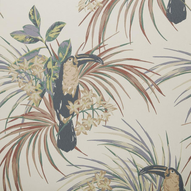 Le Toucan (Wp) # 04 Amber Glow by 1838 Wallcoverings Designer Wallpaper Elodie STRAIGHT PASTE THE WALL UNITED KINGDOM V-25.5" 20.5"X11YD - Swanky Fabrics -