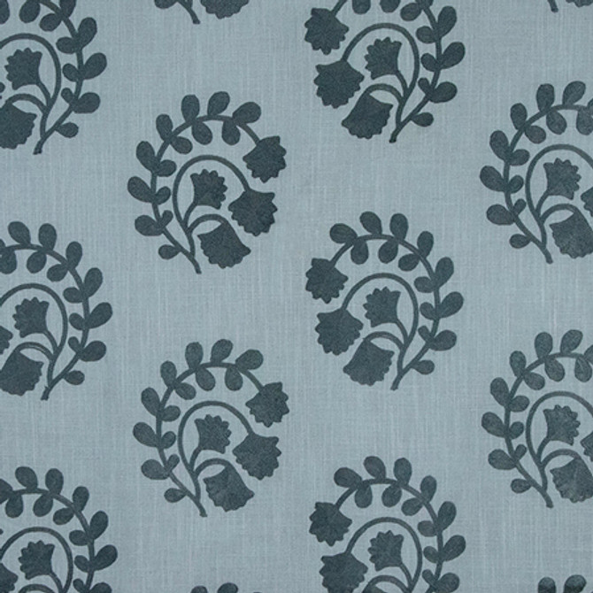 Giant Leap Slate by Carole Designer Fabric Making Waves Base: 50% Cotton, 35% Viscose, 15% Linen Embr: 50% Cotton, 50% Viscose N/A 9 1/2" V, 13 1/2" H 53" - Swanky Fabrics -