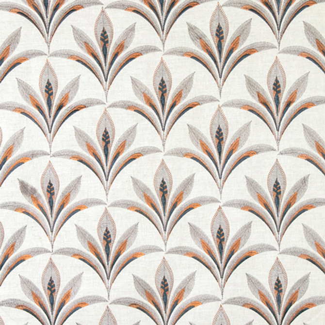 Isle Of Palms Vintage Blue by Carole Designer Fabric Making Waves Base: 60% Cotton, 40% Linen Embr: 63.7% Viscose, 36.3% Polyester N/A 7 5/8" V, 8 1/2" H 52" - Swanky Fabrics -