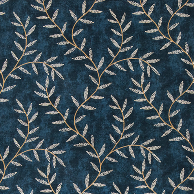 Made To Endure Navy by Carole Designer Fabric Making Waves Base: 100% Polyester Embr: 100% Polyester N/A 15 3/8" V, 17" H 50" - Swanky Fabrics -