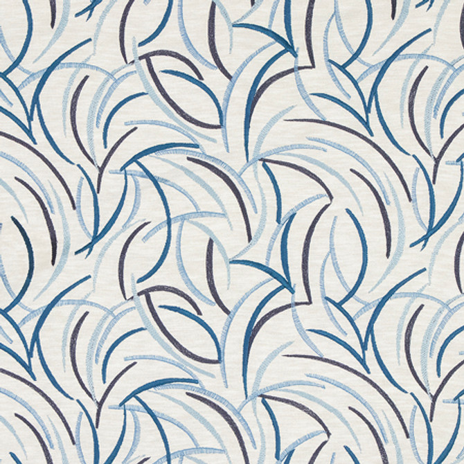 Social Affair Ultramarine by Carole Designer Fabric Making Waves Base: 72% Polyester, 28% Cotton Embr: 100% Viscose N/A 9 1/2" V, 13 3/8" H 52" - Swanky Fabrics -