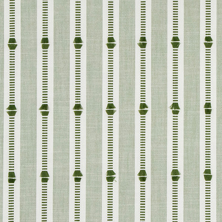 Homework Basil by Carole Designer Fabric Serene Green 82% Cotton, 18% Polyester N/A 3 7/8" V, 2" H 54" - Swanky Fabrics -