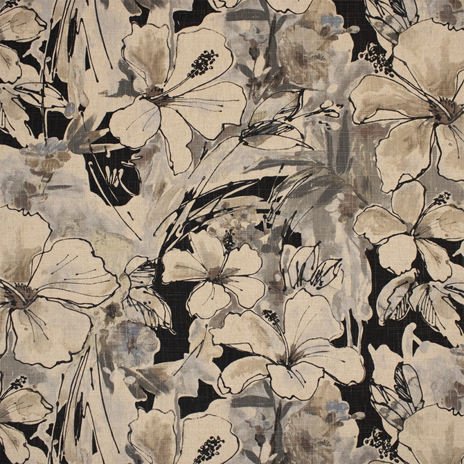 F6225 Charcoal by Greenhouse Designer Fabric - 70% Cotton, 30% Linen China 15000 27.5" H, 24" V 54" - Swanky Fabrics -