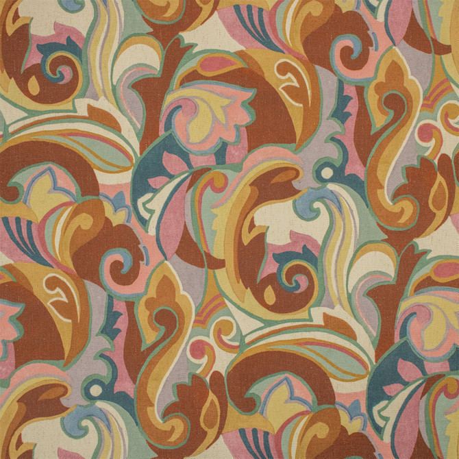 S7268 Henna by Greenhouse Designer Fabric - 96% Polyester, 4% Linen China 15000 13.5" H, 25.25" V 55" - Swanky Fabrics -