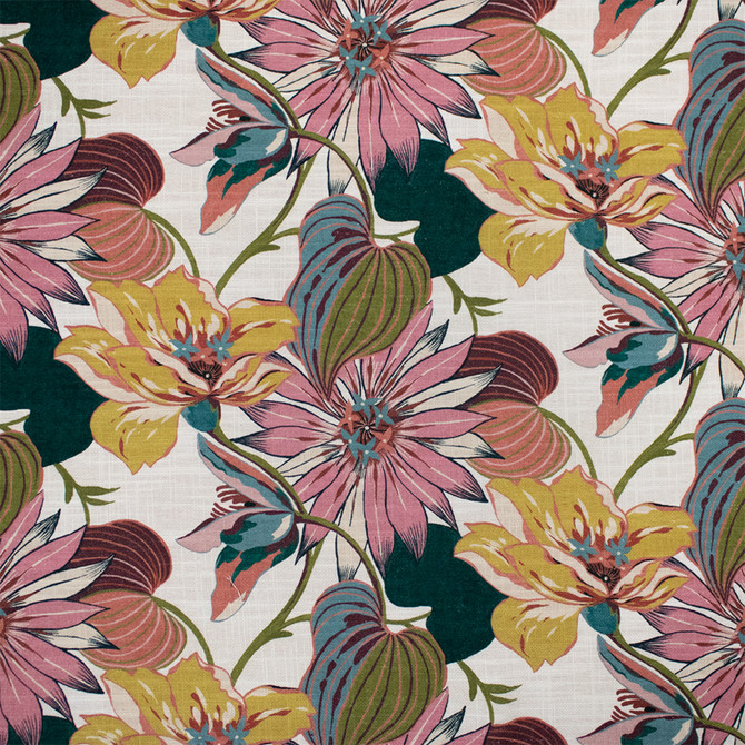 S7275 Cerise by Greenhouse Designer Fabric - 75% Cotton, 25% Linen Pakistan DRAPERY 27" H, 13.5" V 55" - Swanky Fabrics -