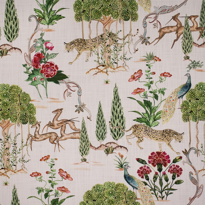 S7300 Cream by Greenhouse Designer Fabric - 100% Cotton India 10000 27" H, 27" V 54" - Swanky Fabrics -