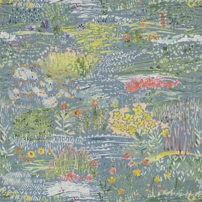 S7322 Slate by Greenhouse Designer Fabric - 95% Polyester, 5% Linen China 50000 27.25" H, 26.75" V 54" - Swanky Fabrics -