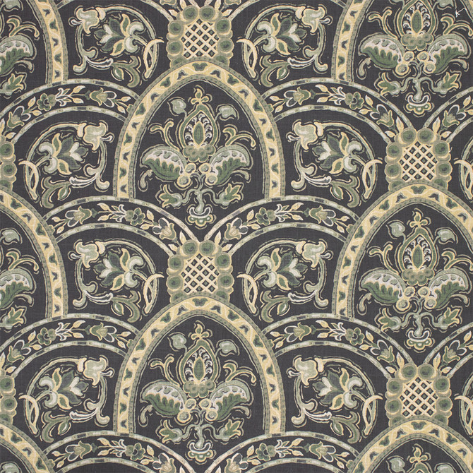 S7070 Bowery Blue by Greenhouse Designer Fabric - 55% Linen, 45% Cotton USA 20000 27" H, 14" V 56" - Swanky Fabrics -