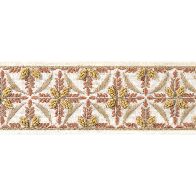 Leila Tape Soft Gold and Ginger AE12344 by Thibaut Trim Thibaut Trim Leila Tape Soft Gold and Ginger AE12344Trim ISLANDER 60% Polyester, 22% Cotton, 18% Linen U.S.A </p><p>Repeat: H: , V: 3.12 in  (7.92 cm) - Fabric Carolina - Leila Tape Soft Gold and Ginger AE12344 by Thibaut Trim Thibaut Trim Leila Tape Soft Gold and Ginger AE12344Trim ISLANDER 60% Polyester, 22% Cotton, 18% Linen U.S.A </p><p>Repeat: H: , V: 3.12 in  (7.92 cm) - Fabric Carolina -